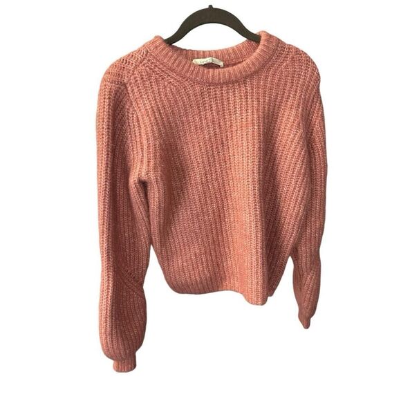 NWT ANN TAYLOR LOFT Pullover Fuzzy Ribbed Sweater Pink 2XS - Picture 5 of 11